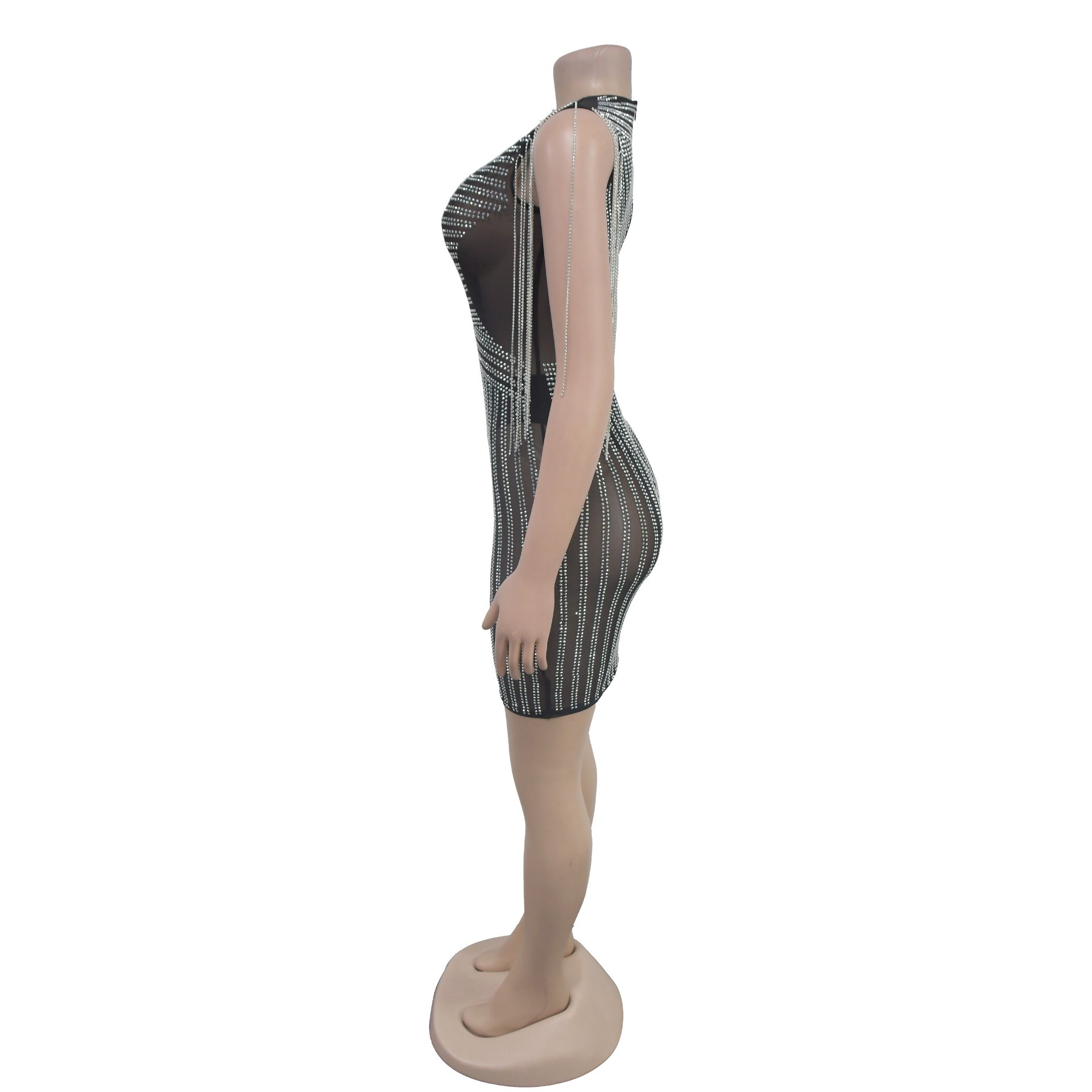 Women Tassel Beaded Sleeveless Dress 5