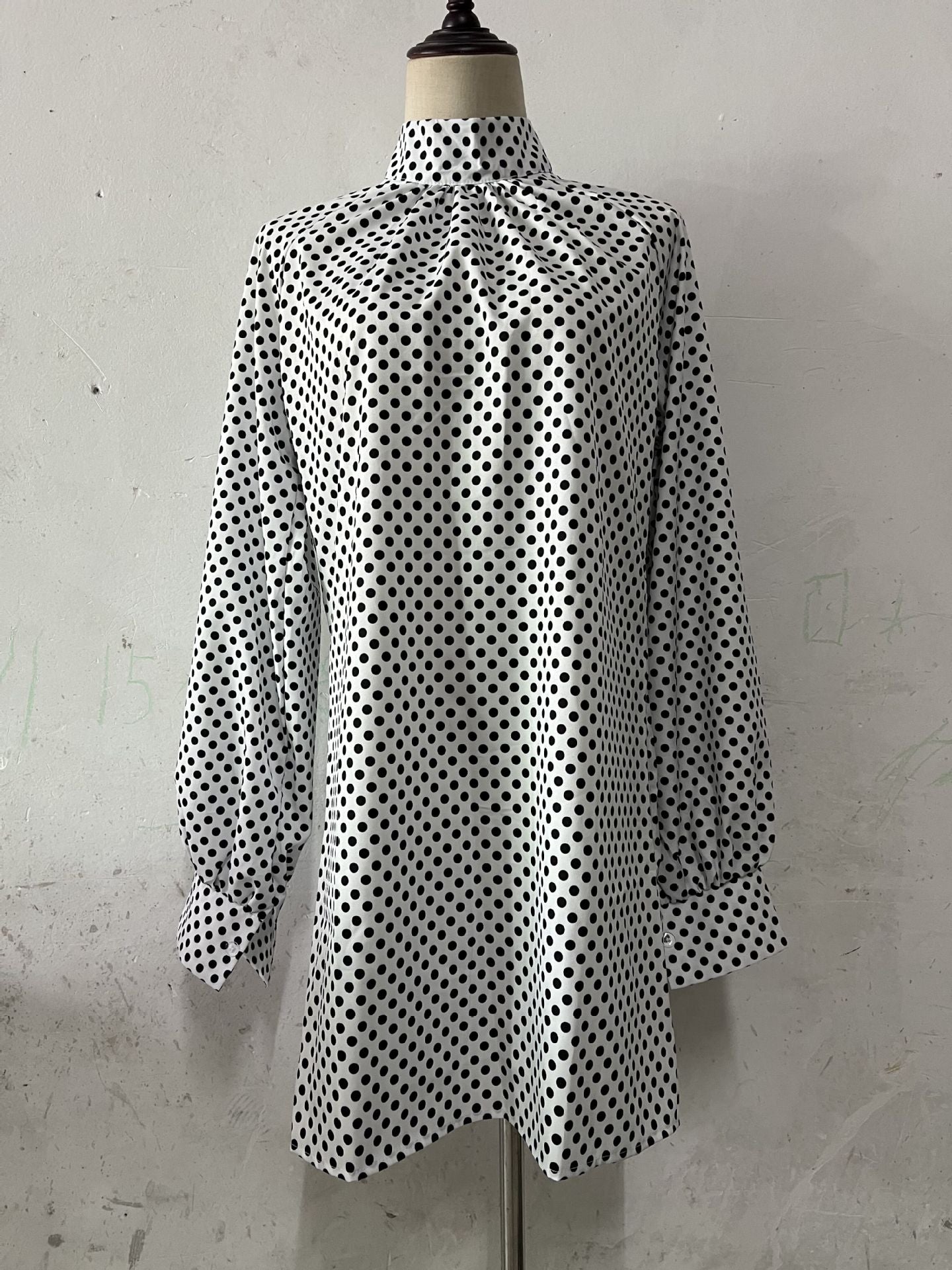 Spring And Autumn Fashionable Polka Dot Print Dress For Women 11