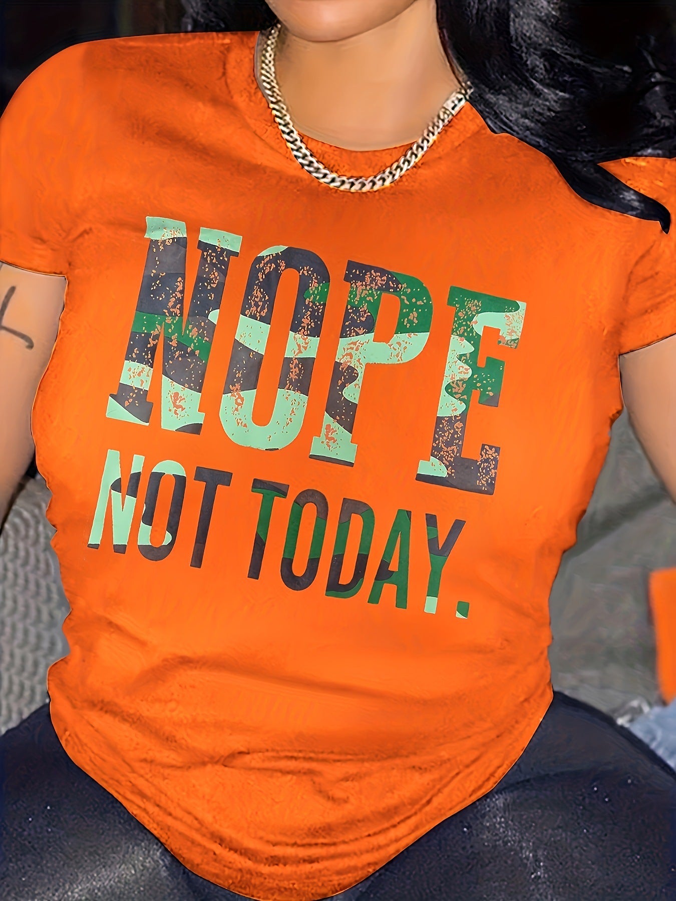 Plus Size Letter Printed T-Shirt For Women