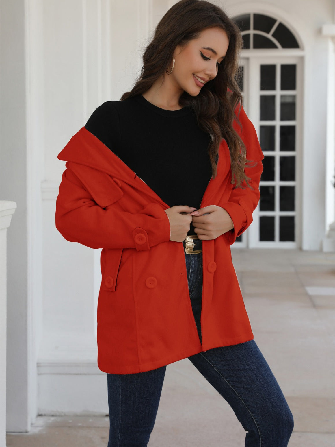 Women plaid hooded jacket 10