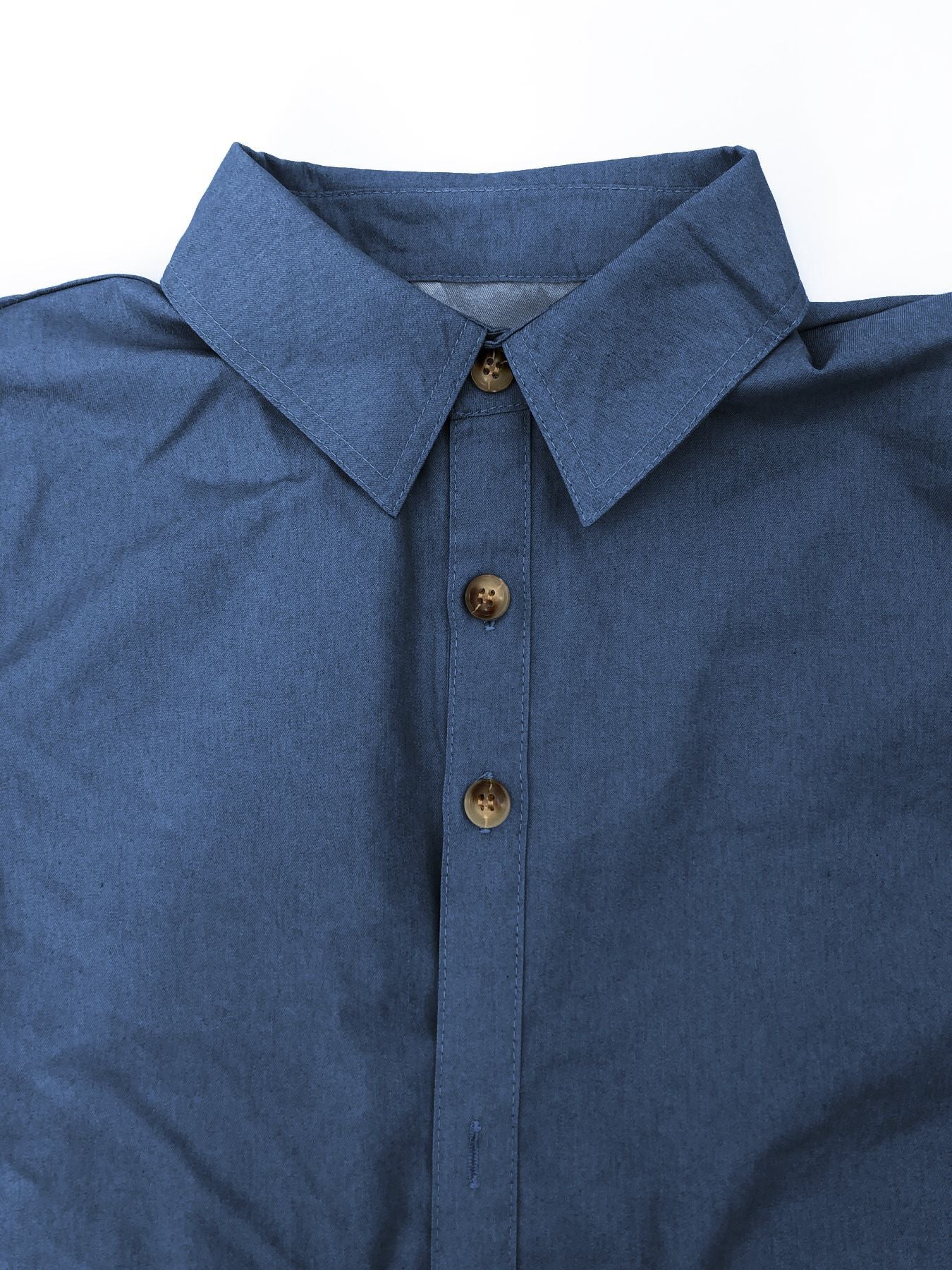 Muslim Ladies Solid Color Elegant Denim Dress 12