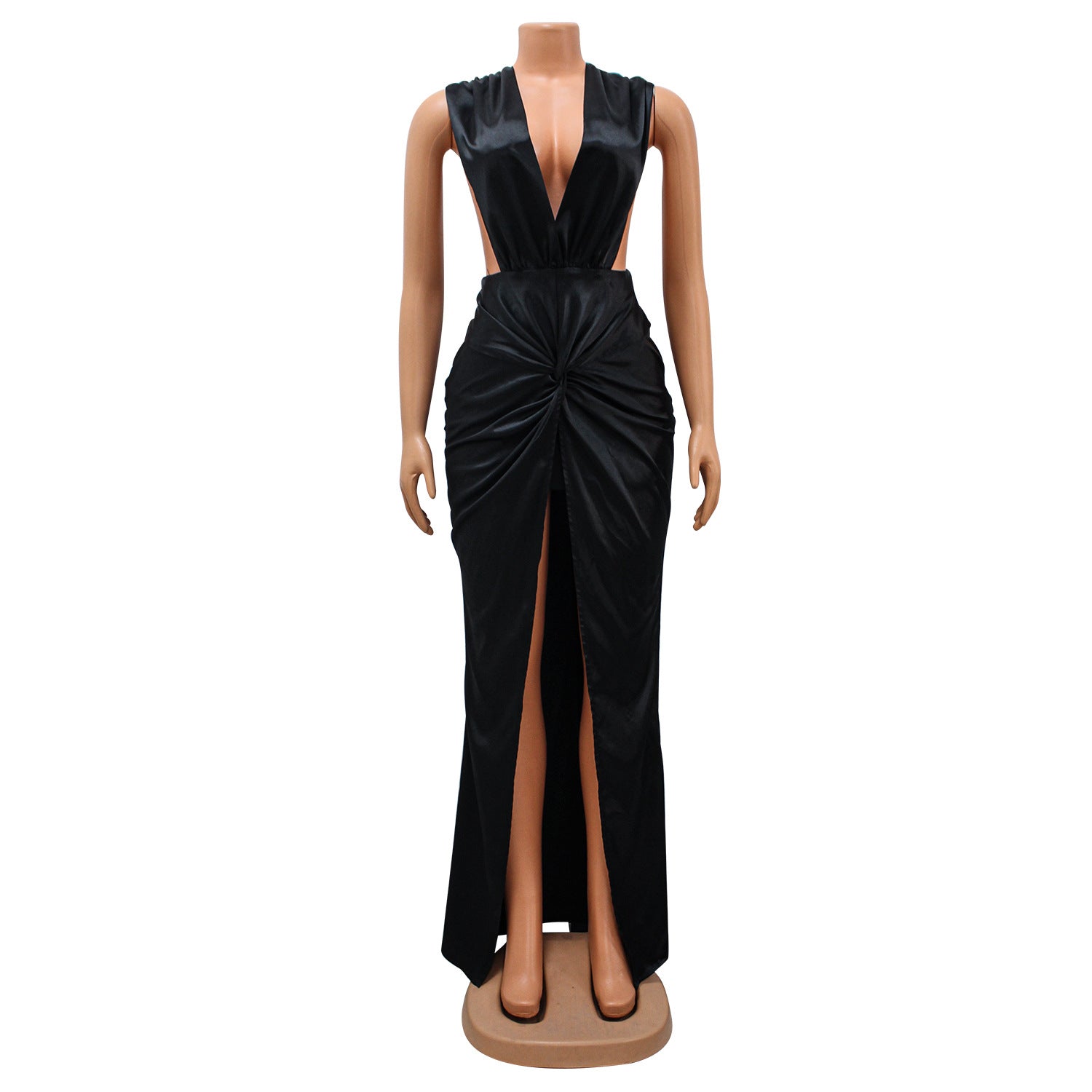 Summer Women's V-neck Sexy Hollow Lace-Up Sleeveless Dress for Women 13