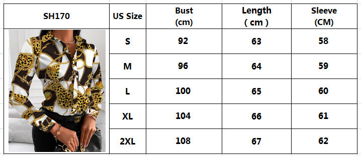 Women long-sleeved elegant printed shirt 38