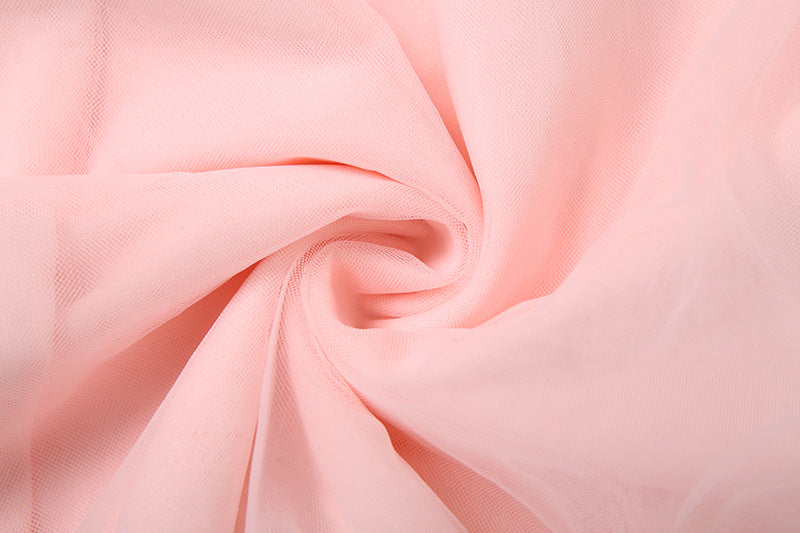 Summer Women's Mesh Puffy Dress Floral Strapless Dress 14