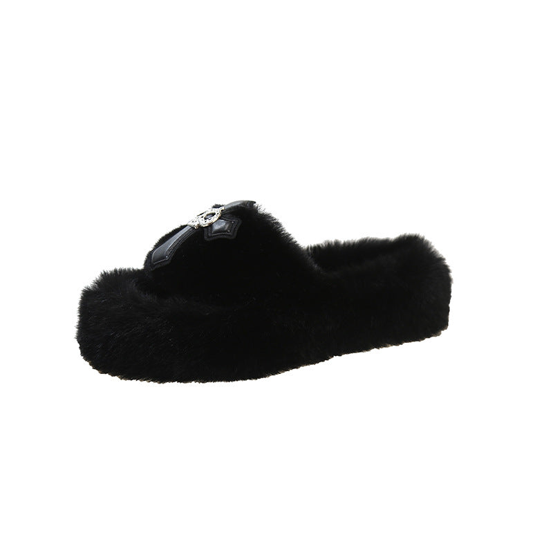 Women winter thick-soled Furry slippers 9