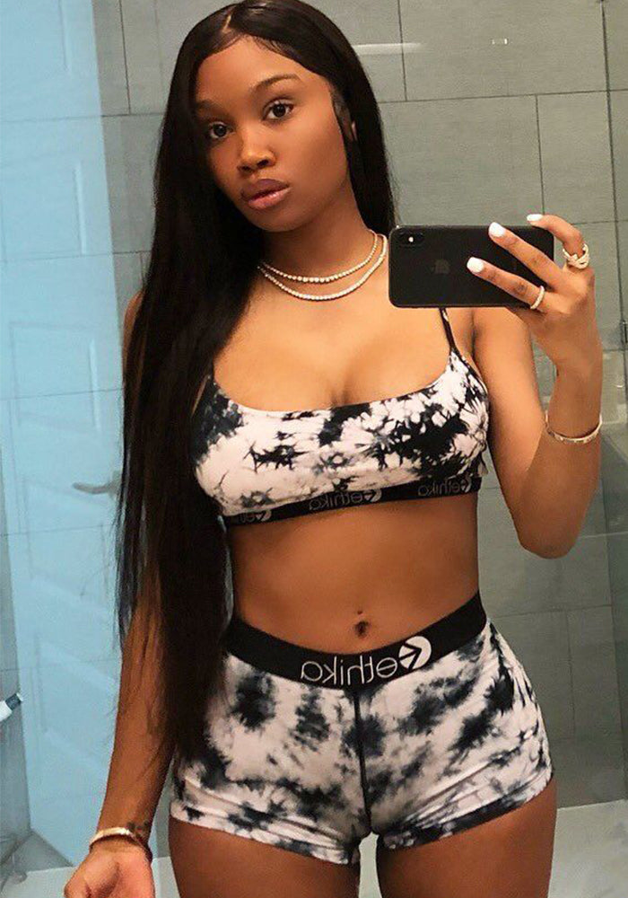 Women's Summer Sexy Printed Camisole Shorts Two-Piece Set