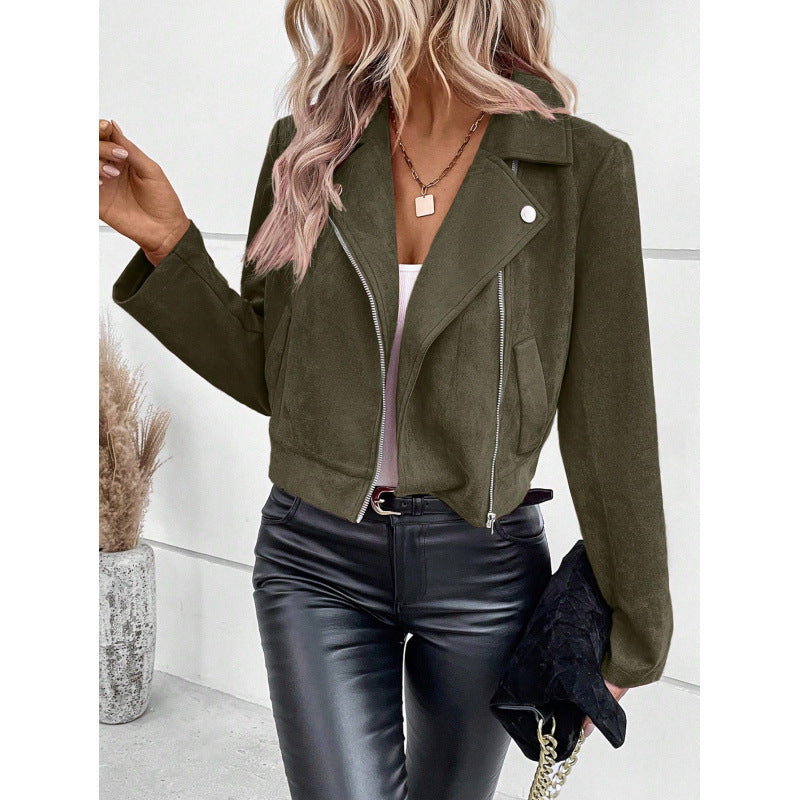 Jacket Short Coat Suede Top Women's Wear 13