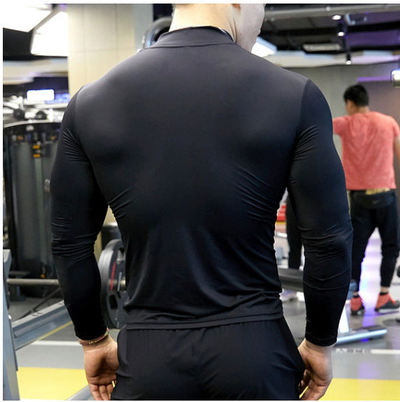 Summer Men'S Fitness Sports Training Breathable Short-Sleeved Quick-Drying Clothes Fashion Long-Sleeved T-Shirt New 12