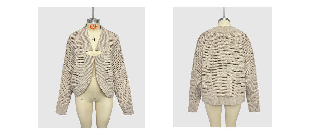 Autumn winter fashion v-neck Bat Sleeves Knitting cardigan sweater for women 17