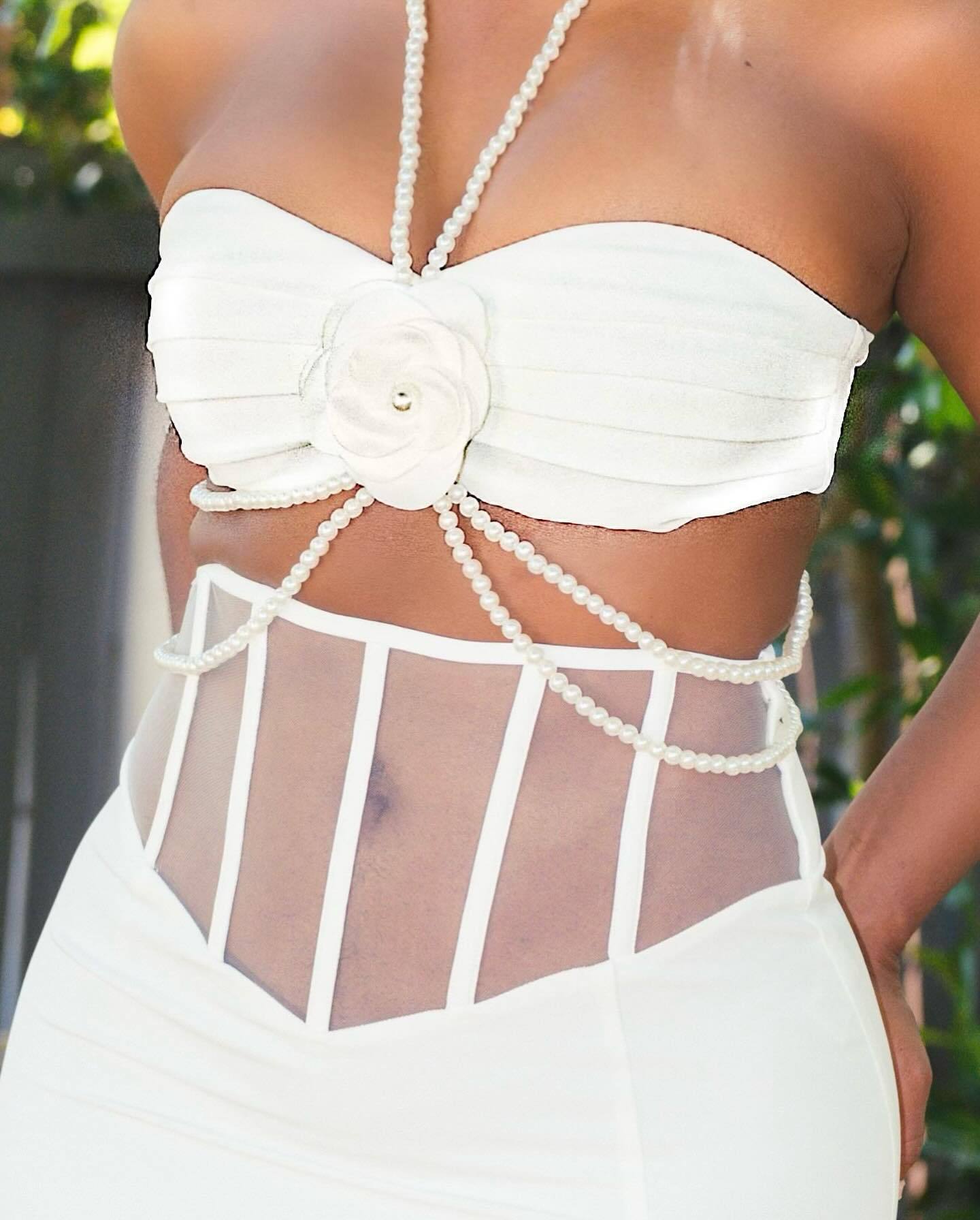 Women Sexy Party Bandage Evening Dress Two-piece Set 8