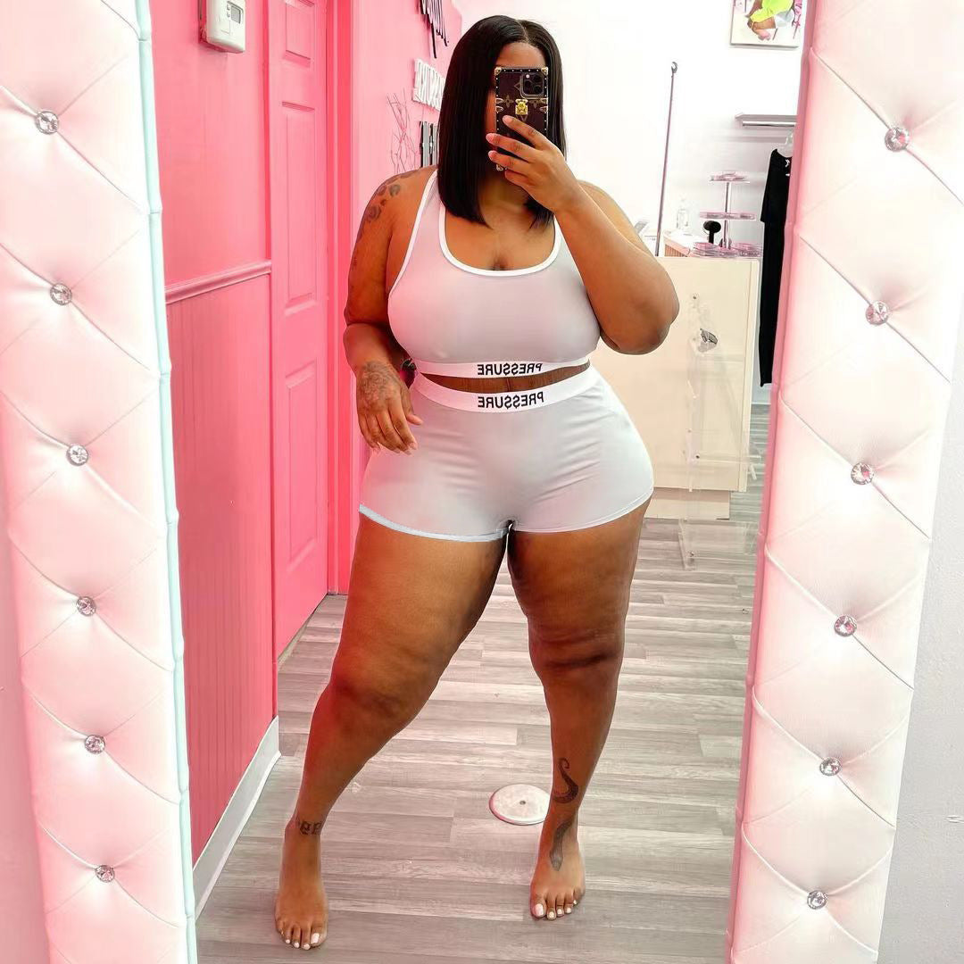 Women's Fashion Casual Sexy Letter Print Two-Piece Swimsuit Set 3