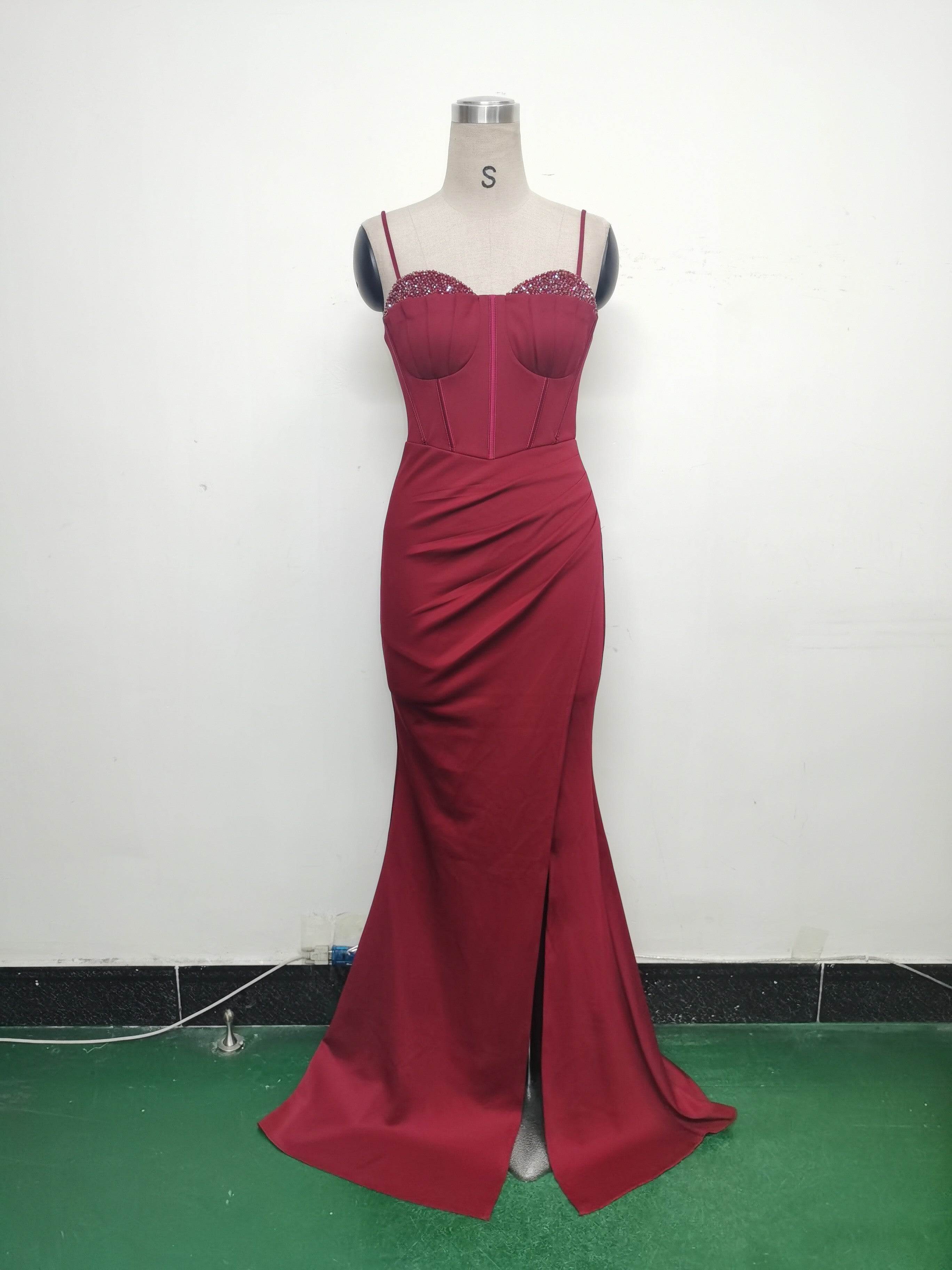 Women Fishbone Crystal Evening Dress 20
