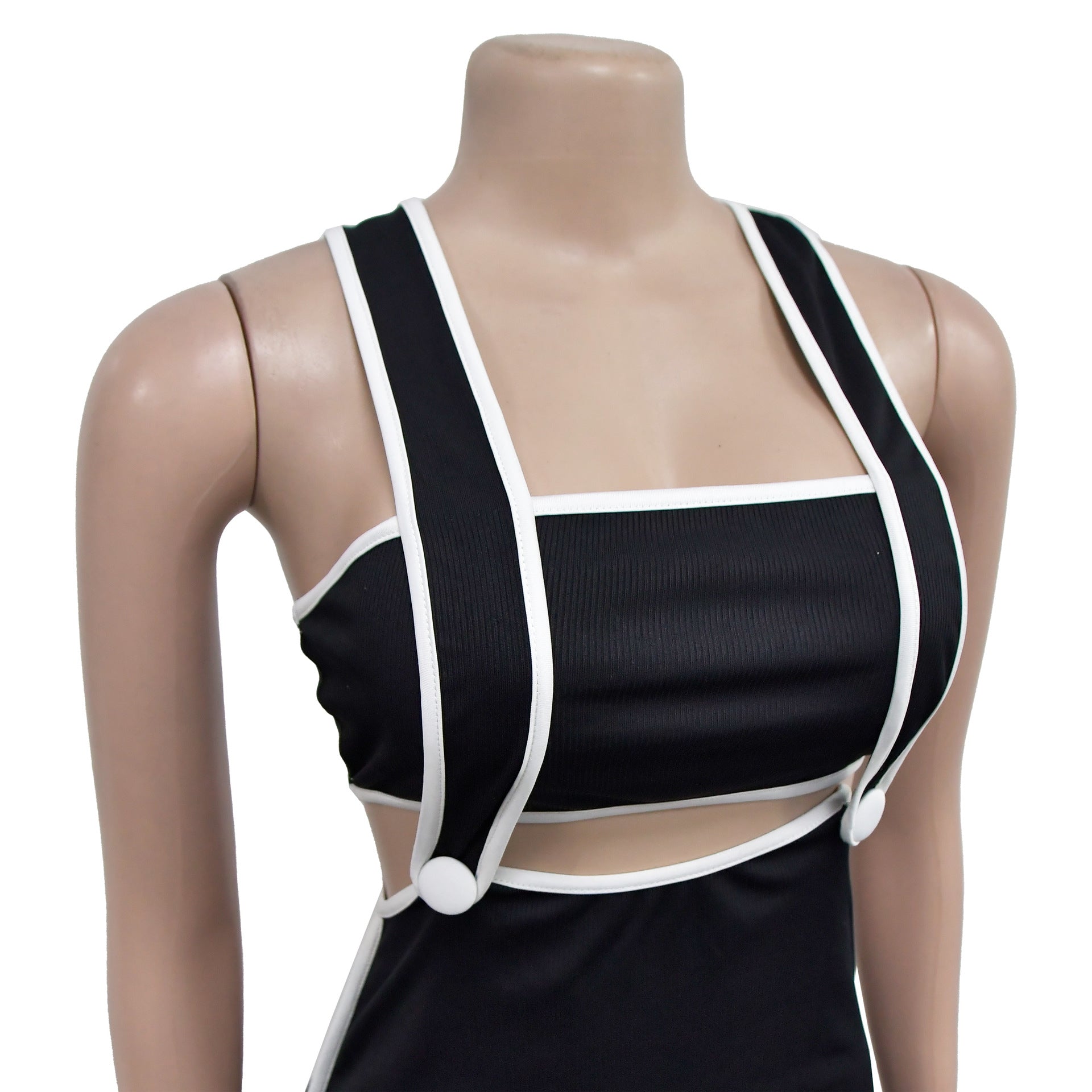 Women Sexy Backless Suspender Top and Long Dress Two-piece Set 13