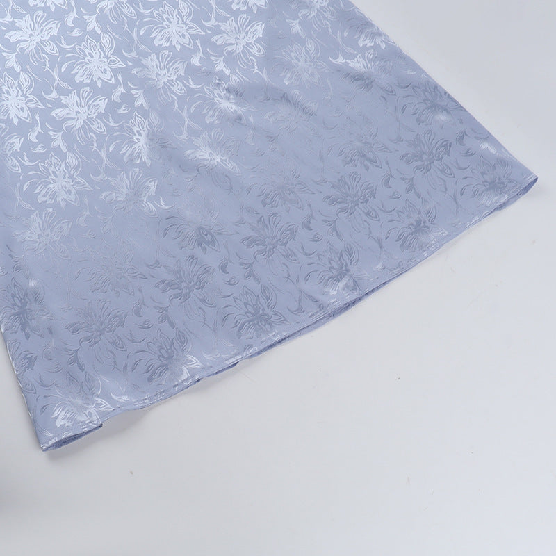 Women Summer Beach Holidays Backless Lace-Up with Jacquard Straps Slip Dress 15