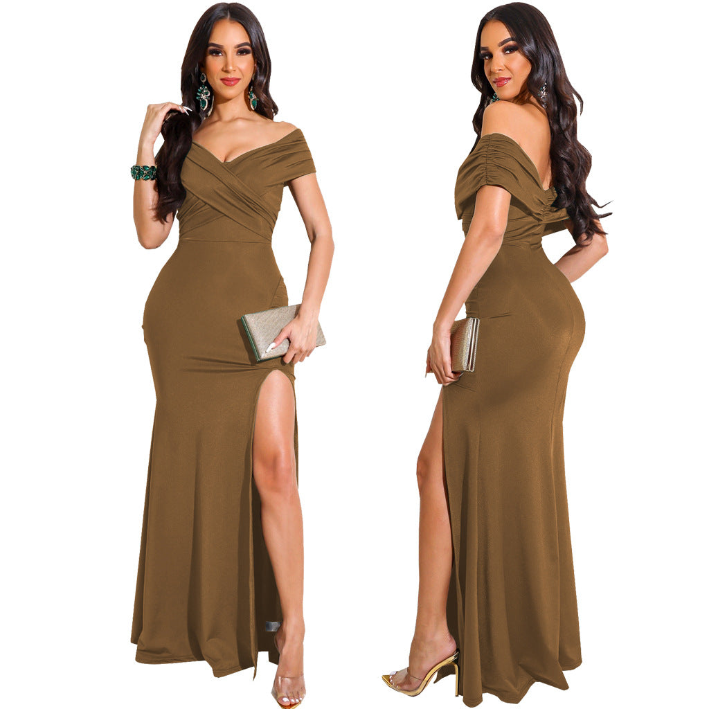 Women Sexy V-Neck Sleeveless Slit Long Dress 8