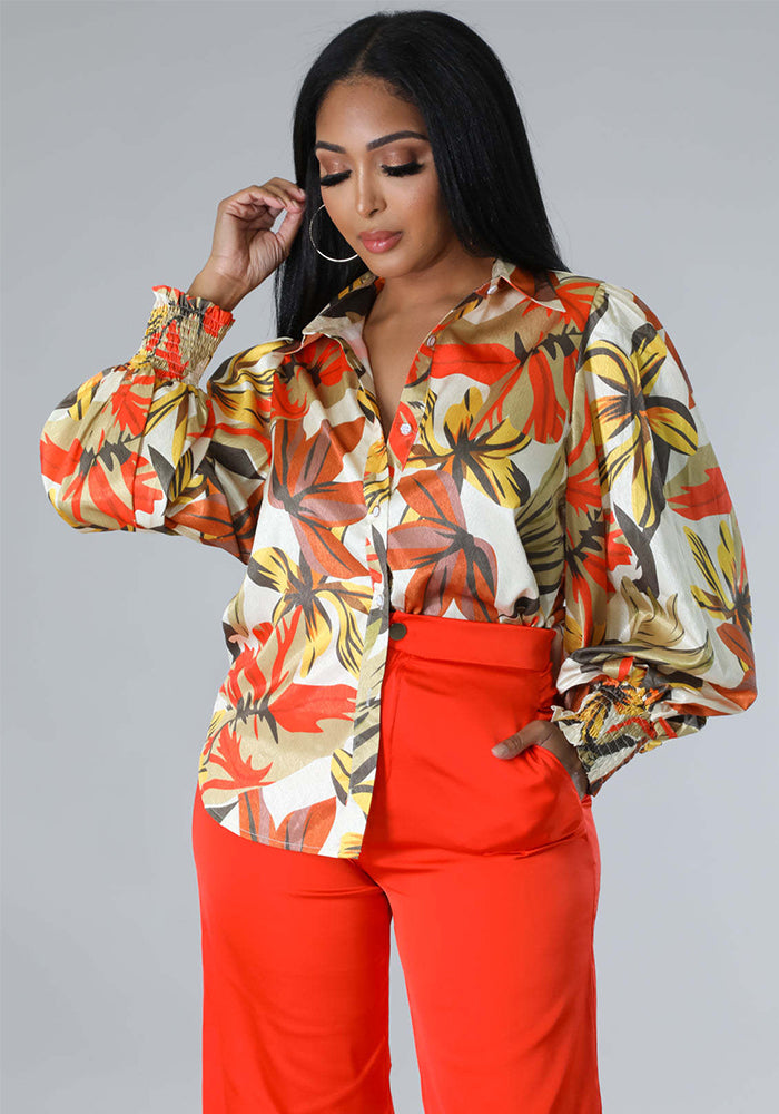 Sexy Fashion Digital Printing Multicolor Women's Shirt