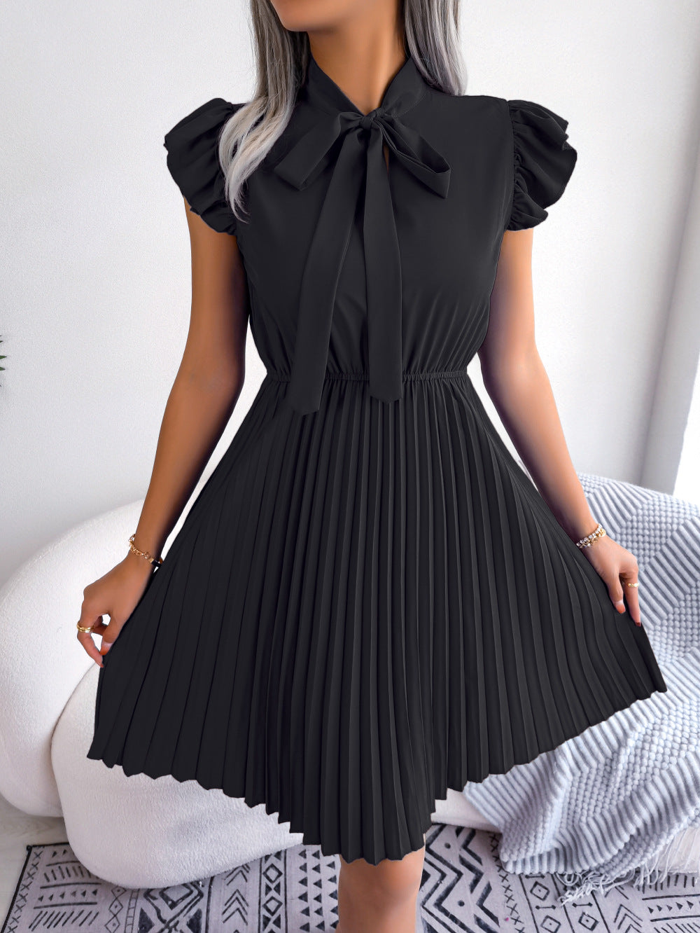 Women Tie Pleated Skirt 12