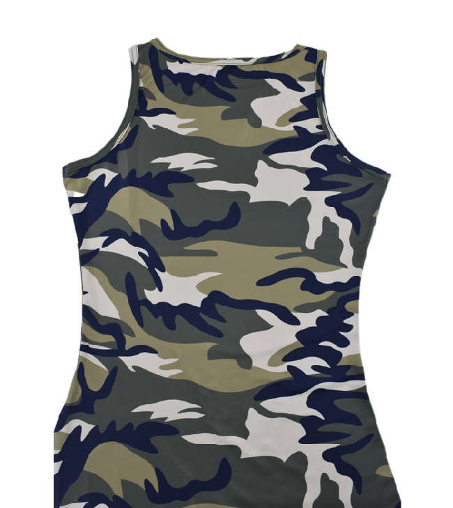 Women Sleeveless Camouflage Print Bodyson Dress 8