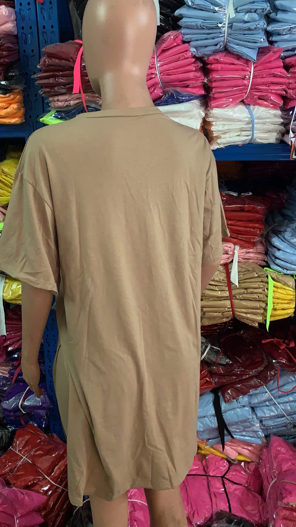 Women Summer Solid Slit Short Sleeve Top and Shorts Two-piece Set 22