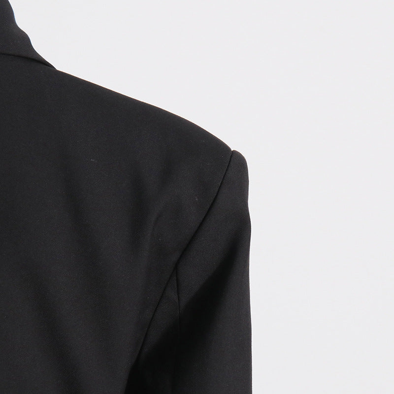 Women Fall French Career Casual mesh Patchwork See-Through Blazer 16