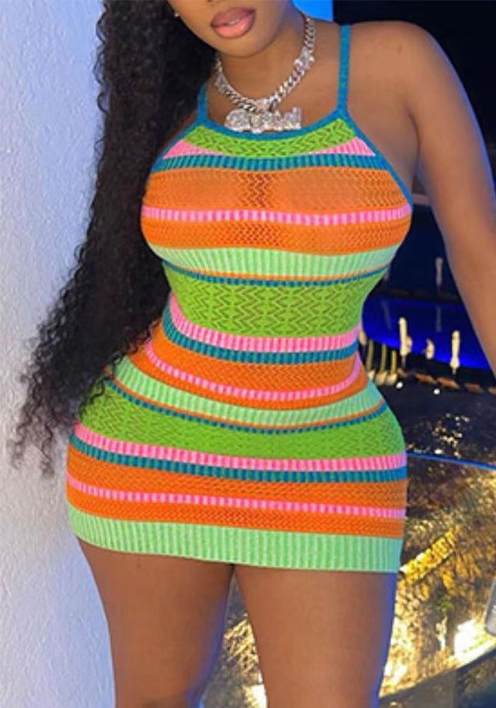 Women's Summer Striped Slim Strap Dress