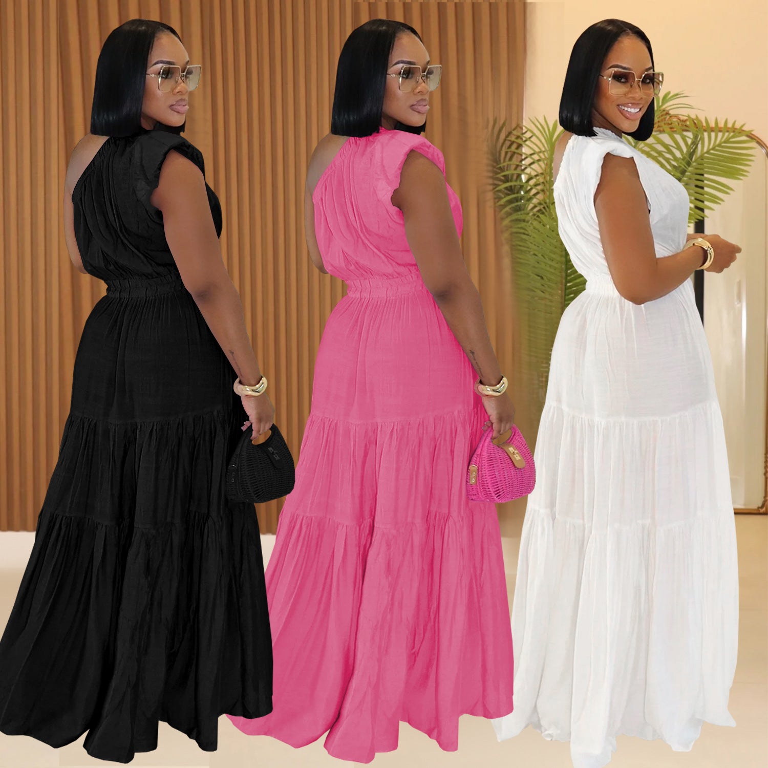 Chic Off-Shoulder Slim Fit Long Dress 5