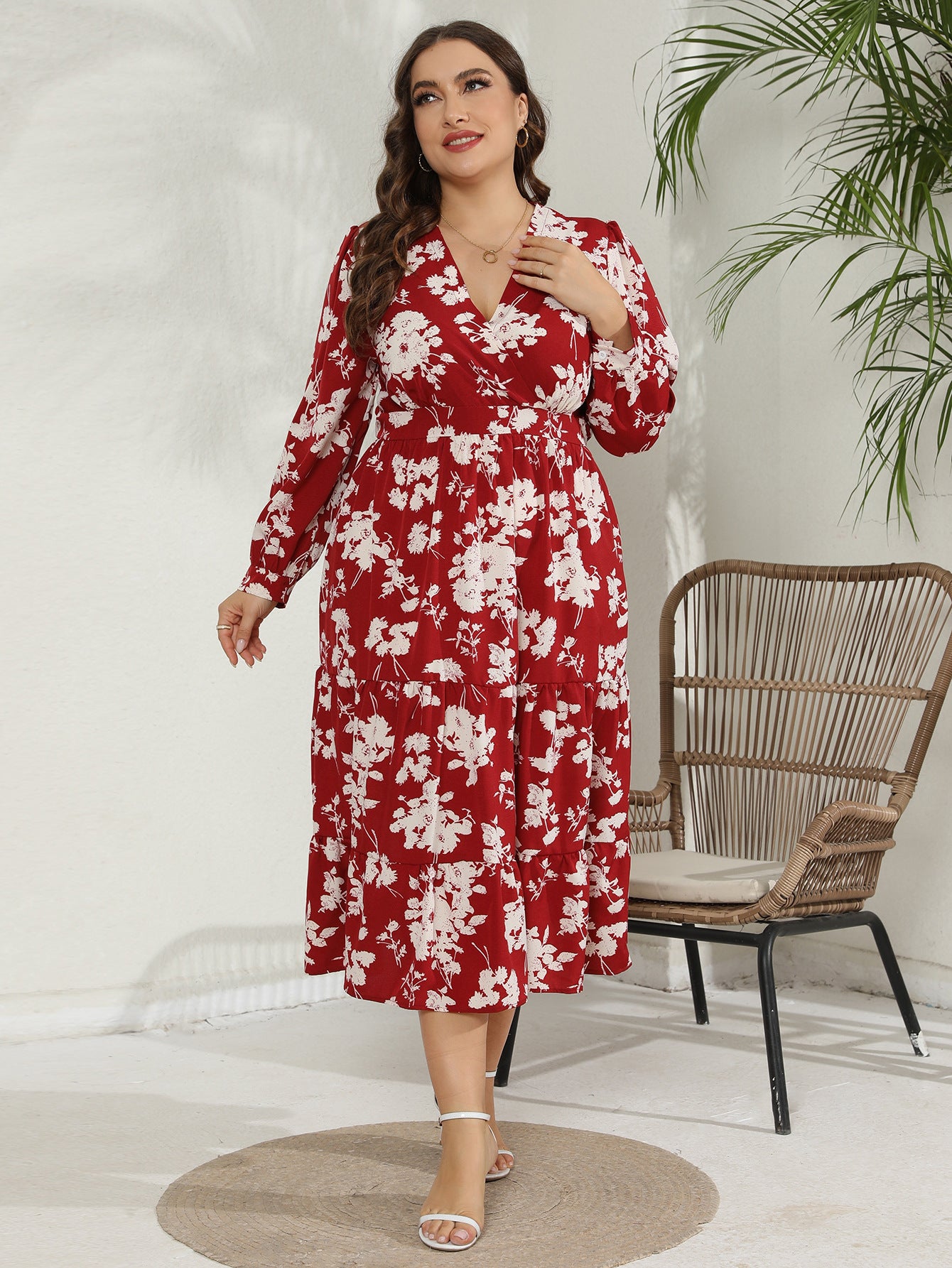 Plus Size Women Long Sleeve Dresses