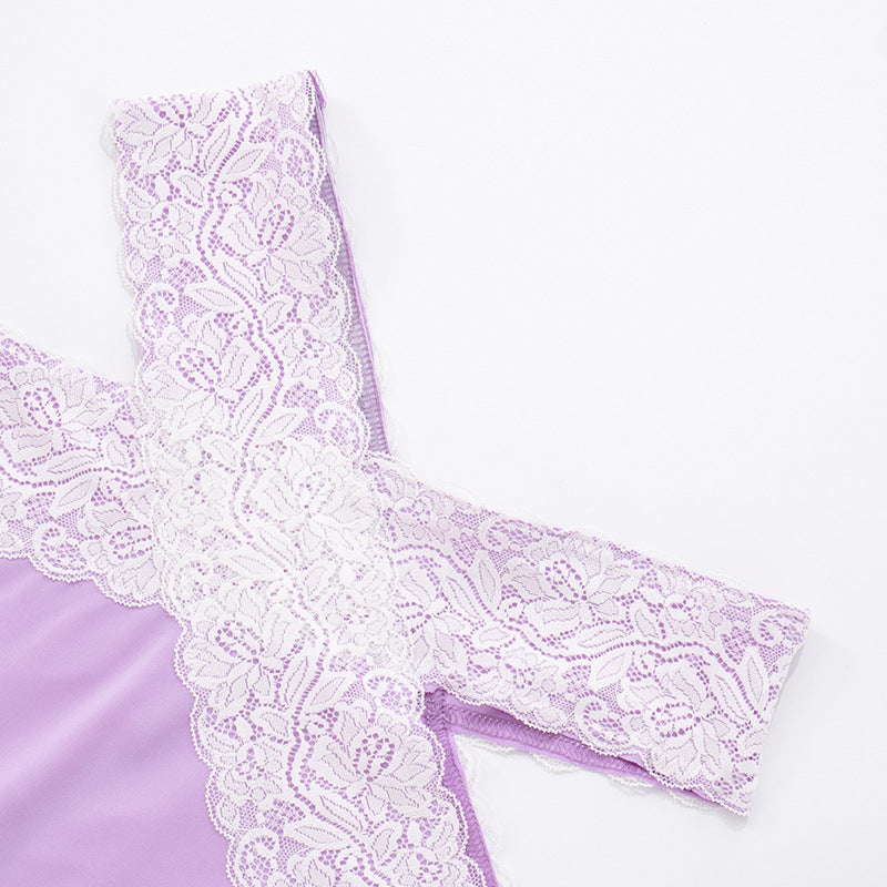 Women sexy lace Strapless Top cross hollow trousers two-piece suit 30