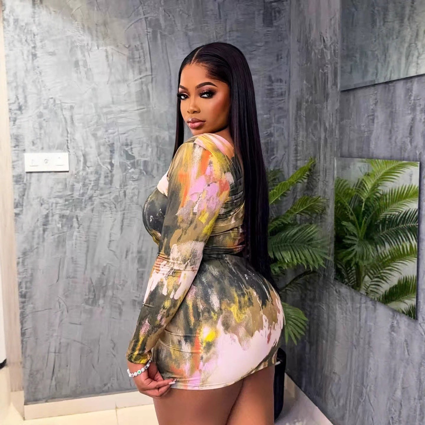 Women Long-Sleeved Sexy Dress 3