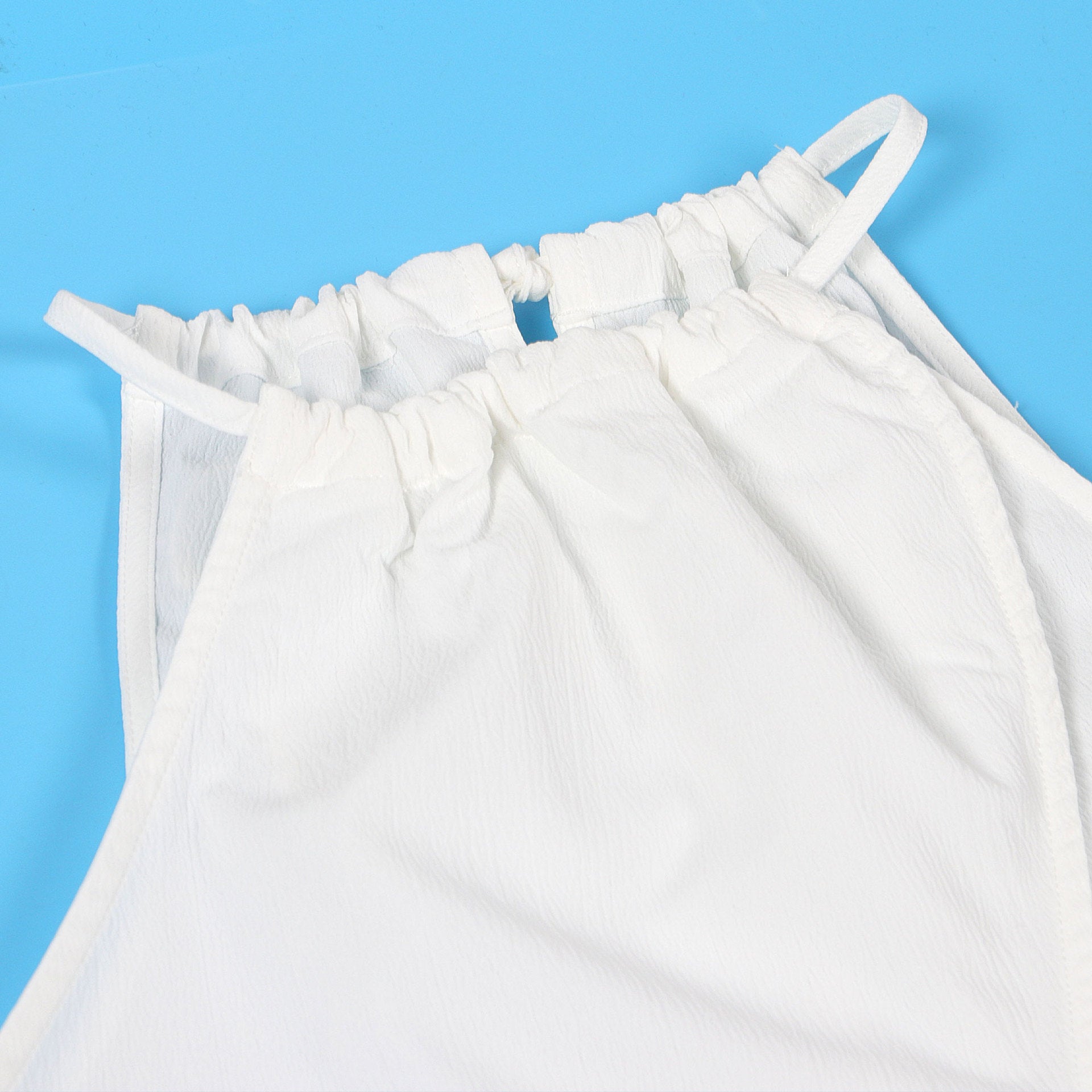 Women sexy solid slit halter neck lace-up sleeveless top and shorts two-piece set 36