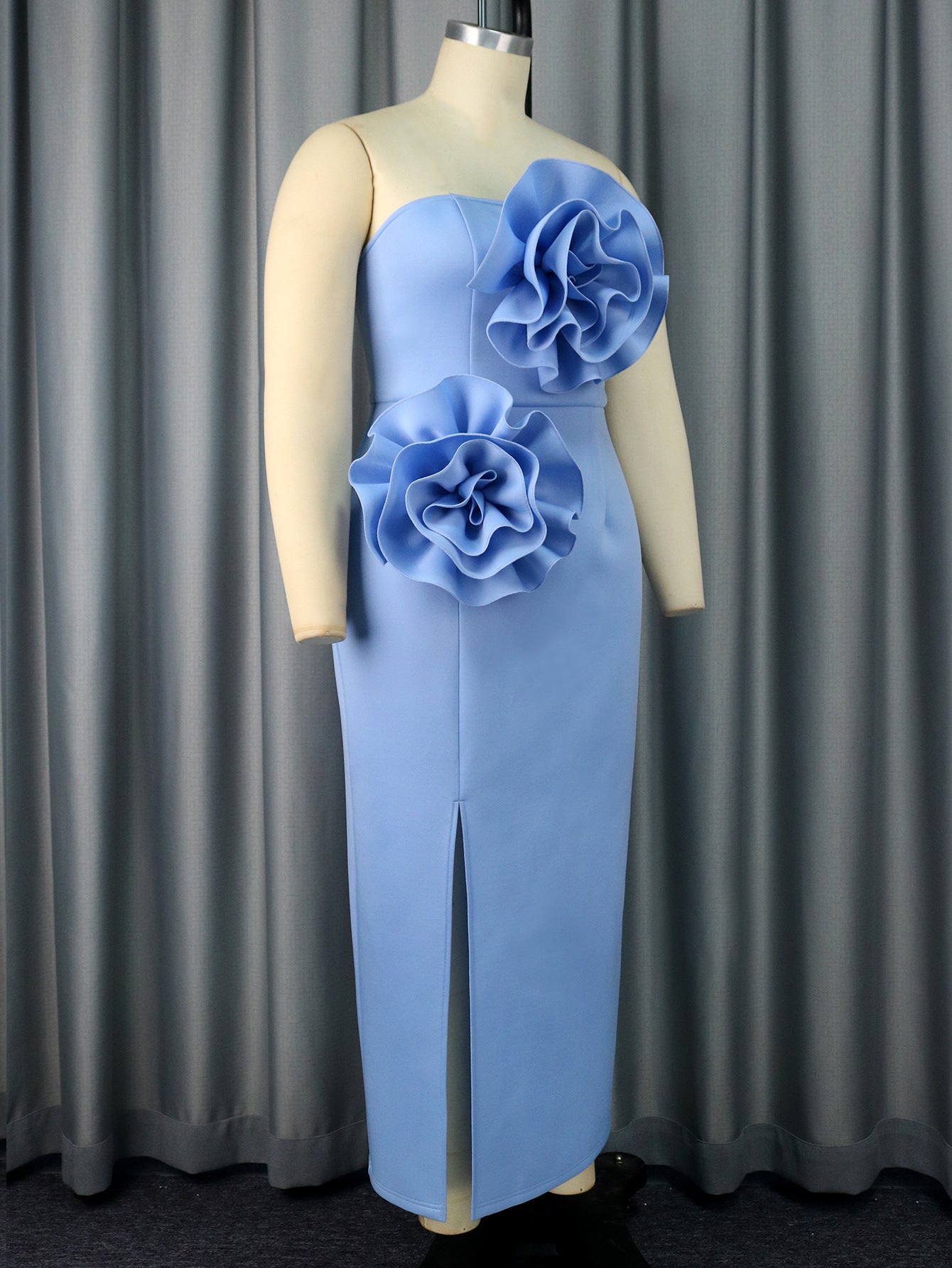 Women Formal Party Sleeveless Sexy Floral Strapless Maxi Dress 4