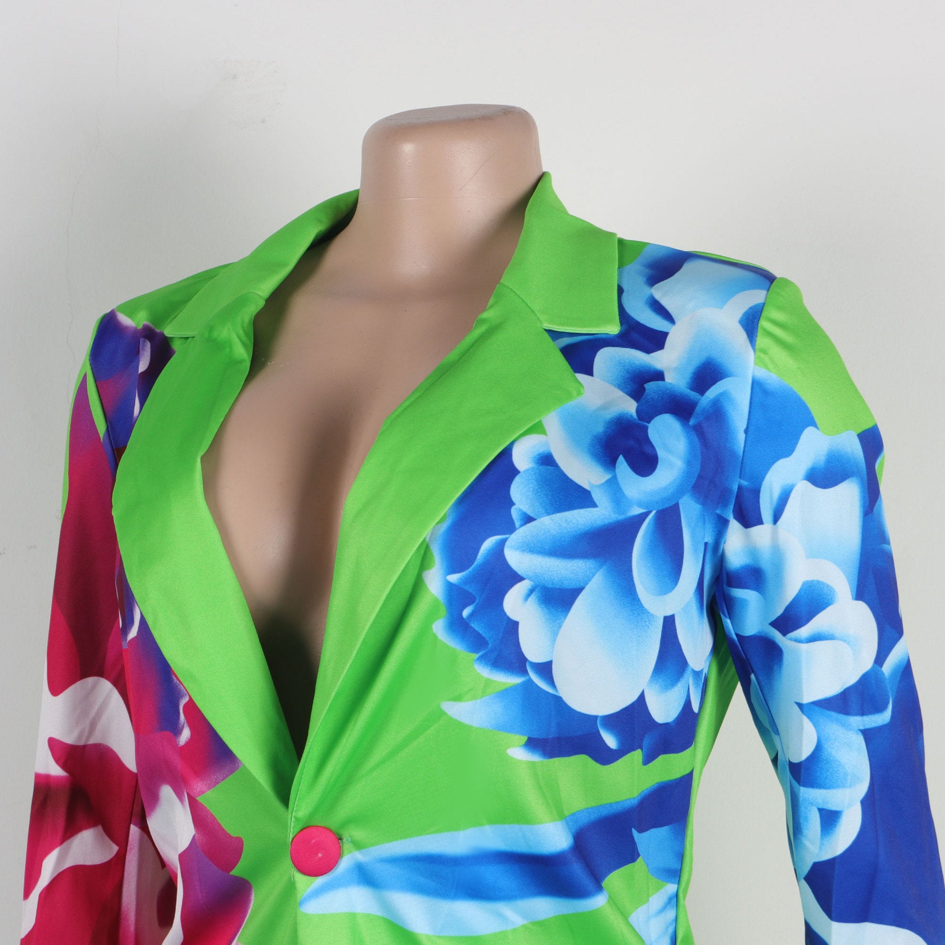 Sexy Plus size suit printed blazer shorts set 20