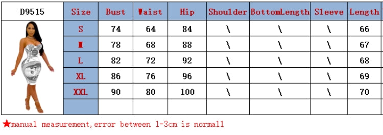 Summer Print Sexy Strapless Dollar Club Dress 3