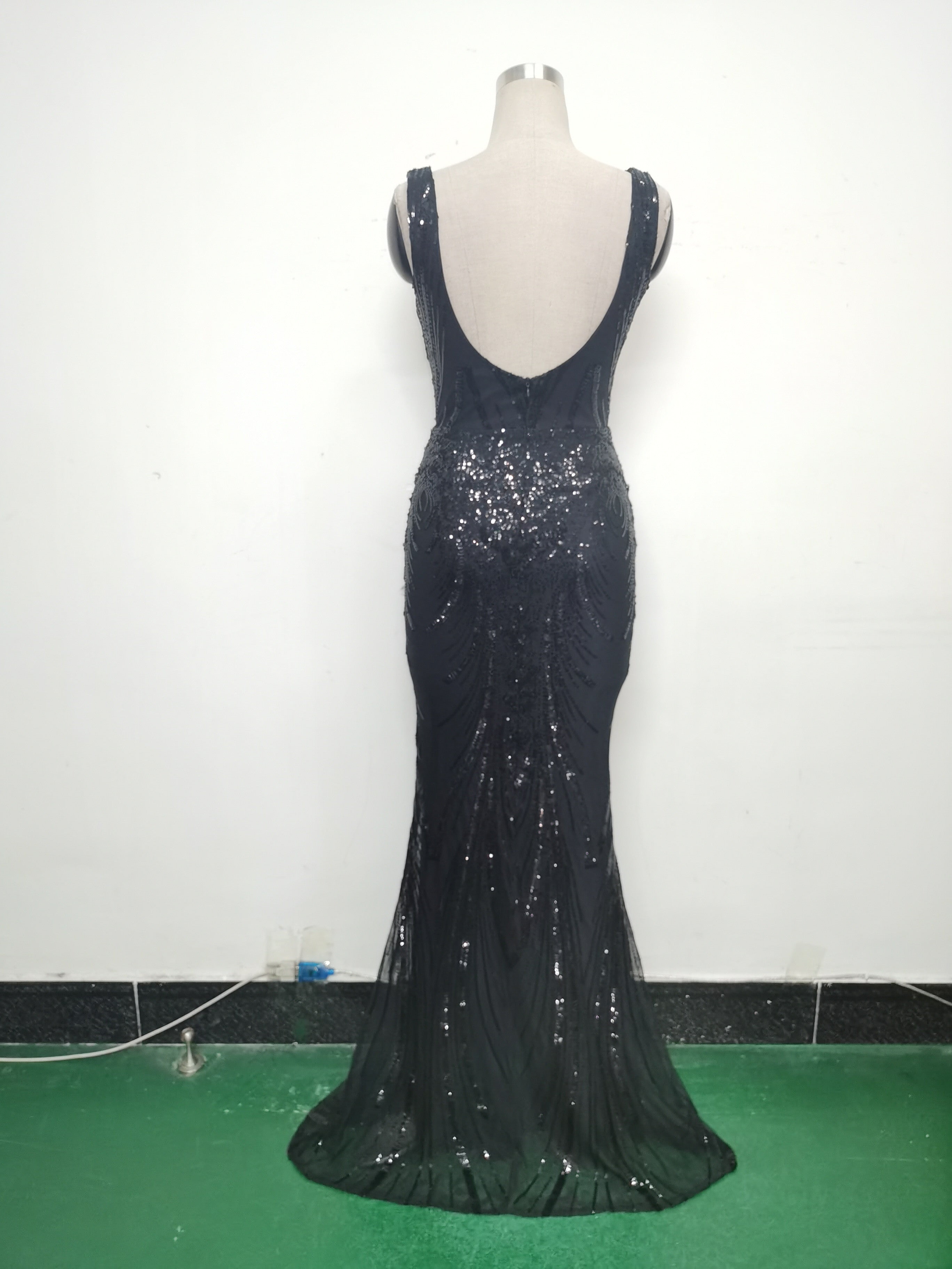 Women Beaded Beaded Sequin Evening Dress 34