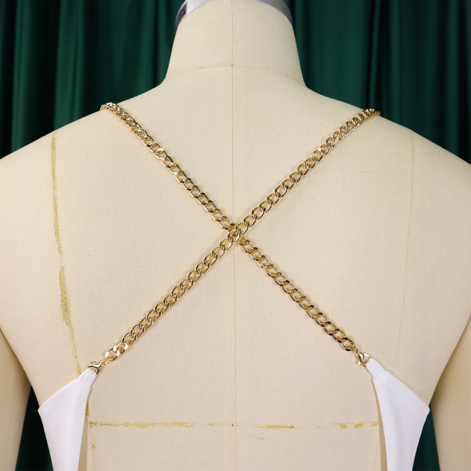 Summer Fashion Sexy Chain Halter Neck Sexy Low Back High Waist Wide Leg Pleated Jumpsuit 20