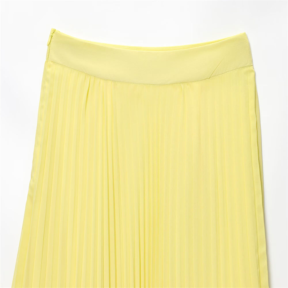 Women summer sleeveless strapless top pleated skirt two-piece set 22