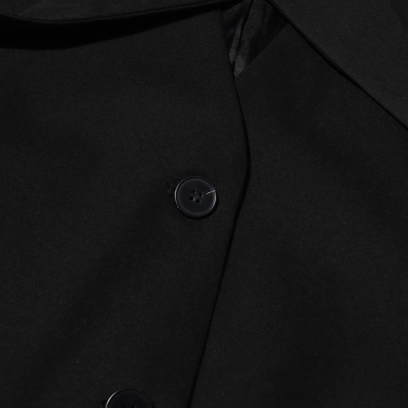 Patchwork Cross Tie Vest Solid Color Sleeveless Blazer for Women 11