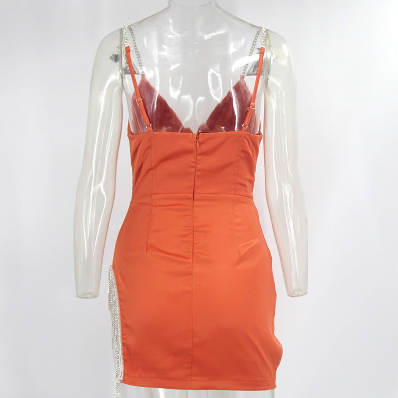 Summer Sexy Strap V-Neck Fringed Nightclub Party Dress 13