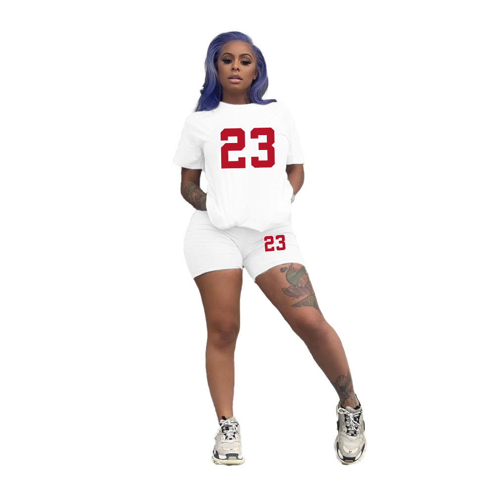 Plus Size Women'S T-Shirt Shorts Set Two Piece Tracksuit