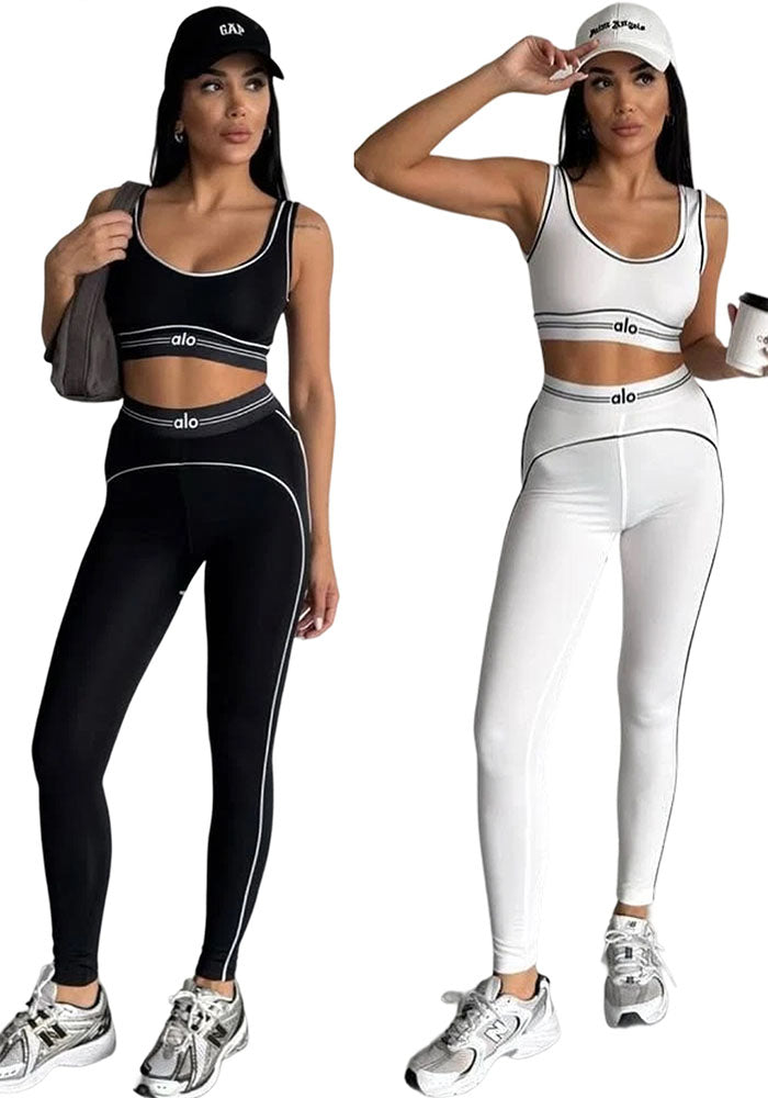 Women summer yoga sports vest fitness two-piece set