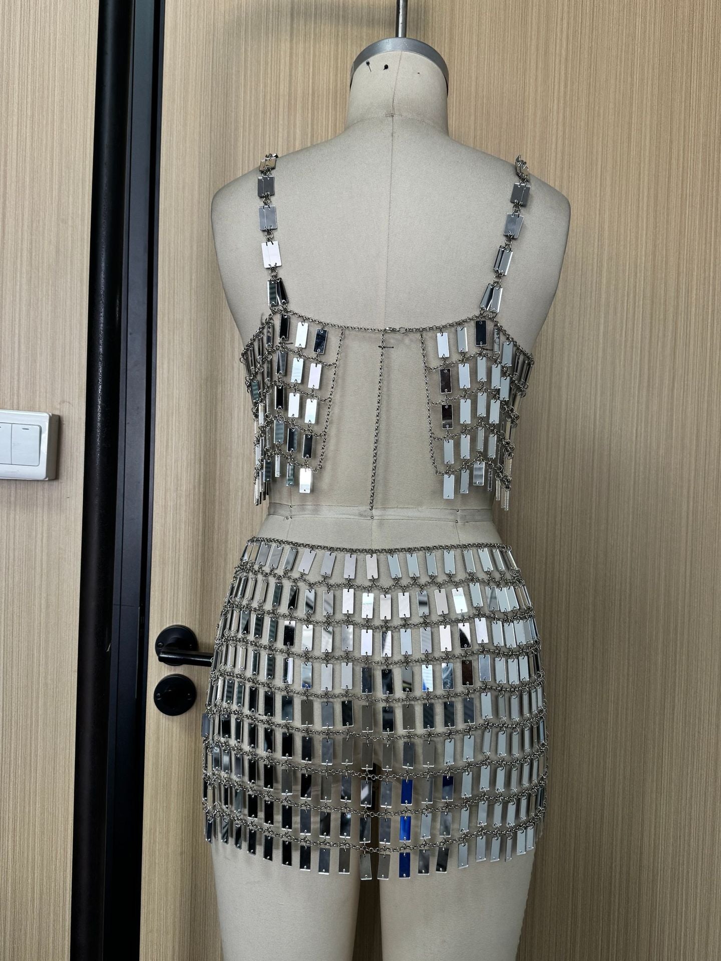 Women Poly Sequin Acrylic Top and Skirt Two-piece Set 10