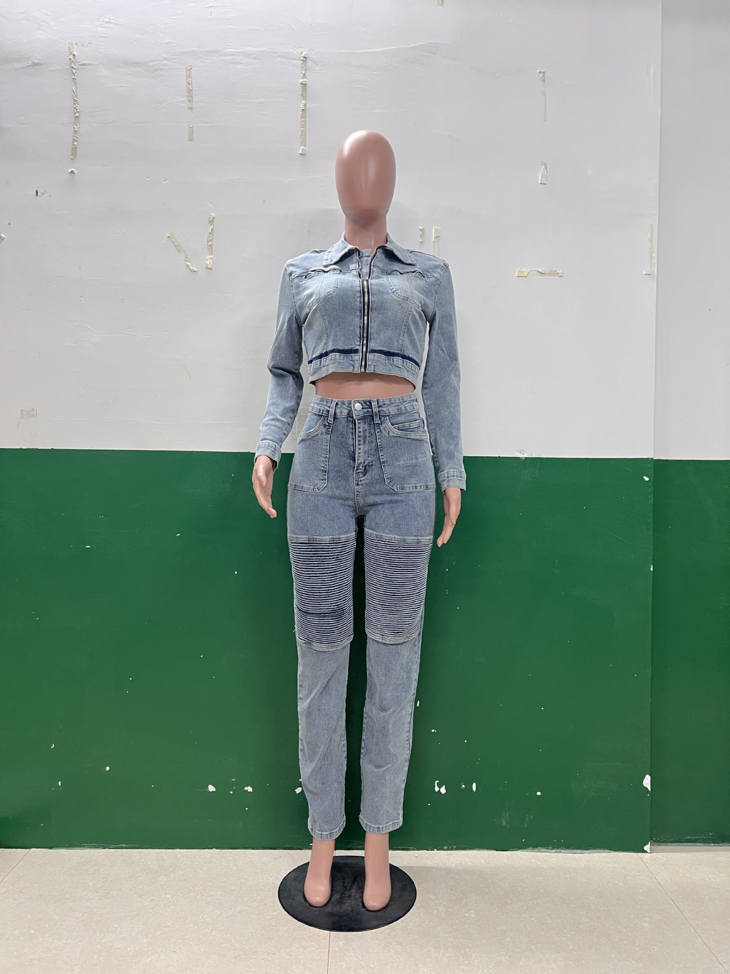 Women Stretch Long-Sleeved Top and Two-Piece Pants 8