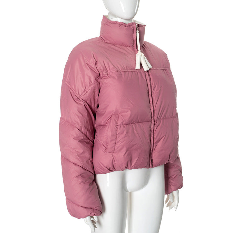 Women long sleeve contrast winter warm Padding Jacket 11