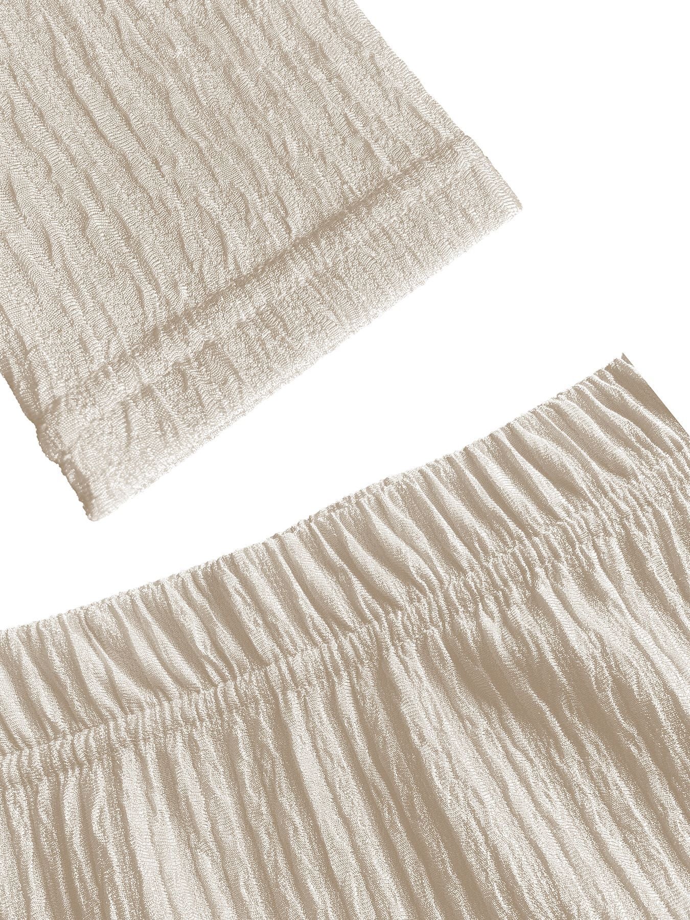 Women Solid Zippered Cropped Top Two-piece set with ruffled skirt 82