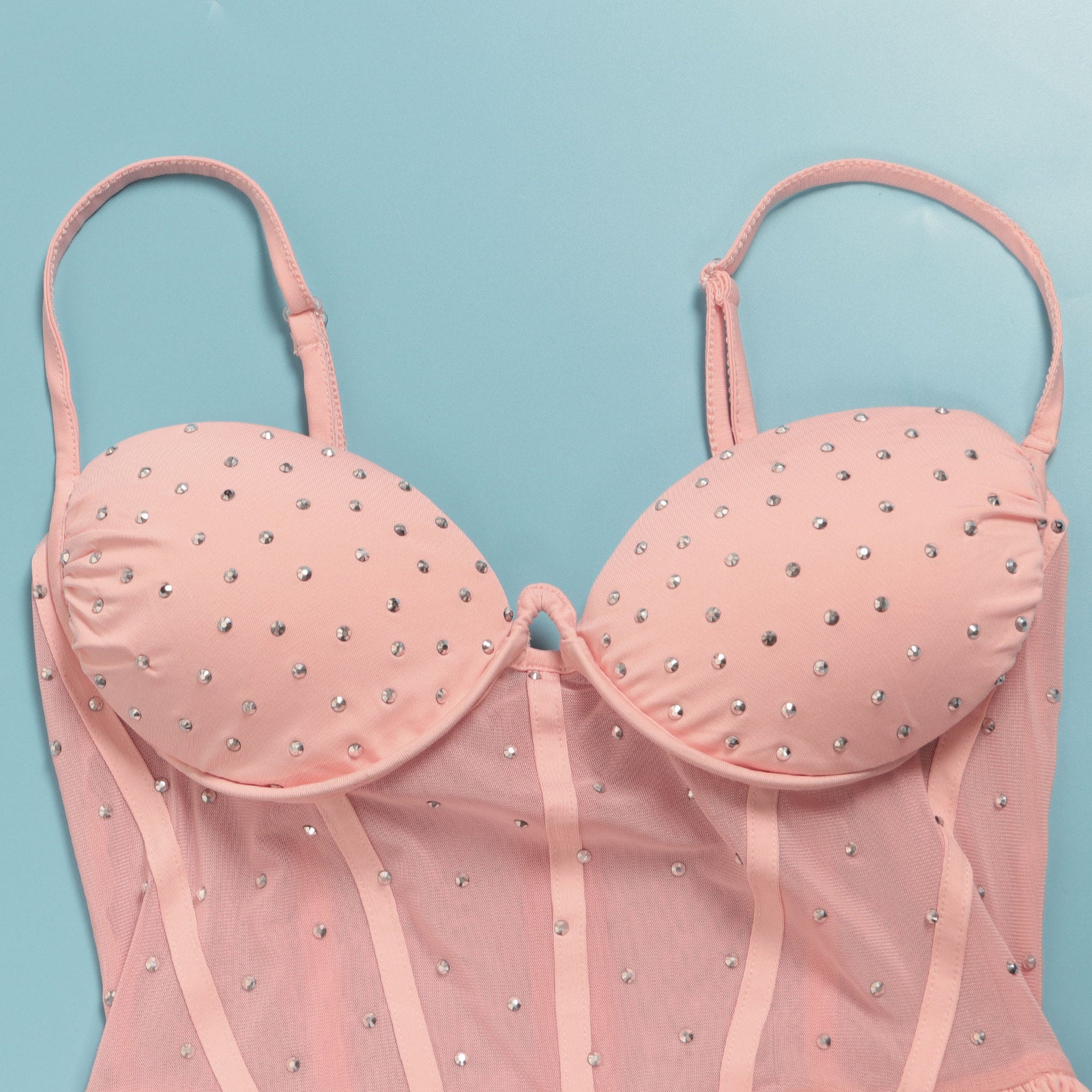 Sexy Slim Beaded Patchwork Sling Pleated Bodycon Dress 13