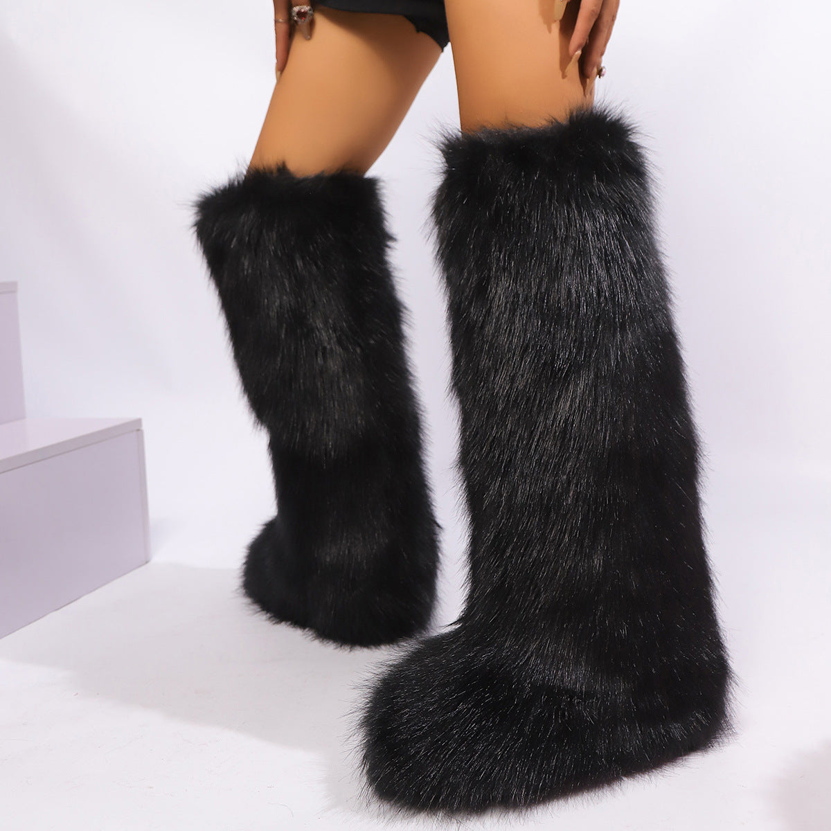 Women High-top Trendy Fur Warm Boots Snow Boots 4
