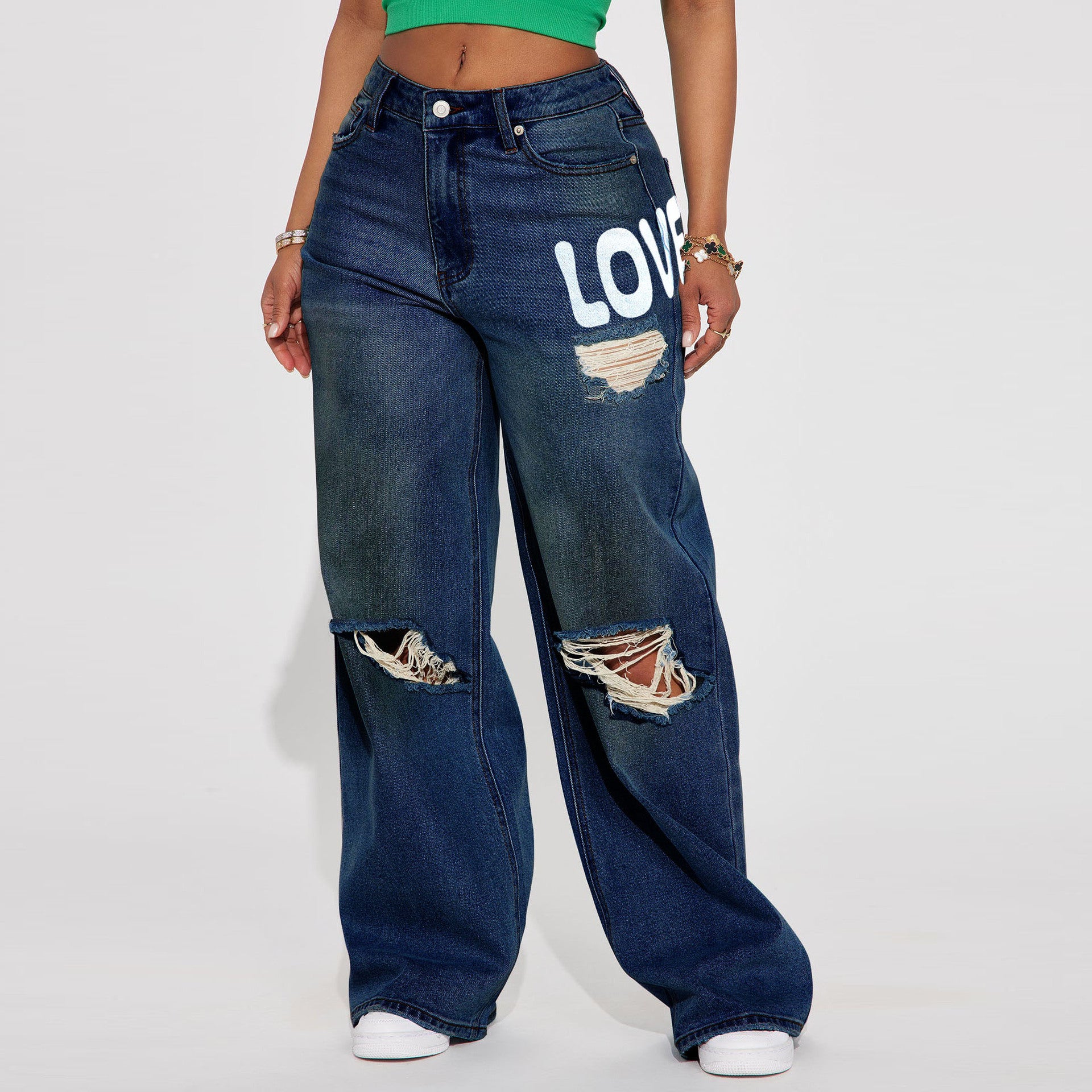 Women Wide-leg Denim Jeans 8