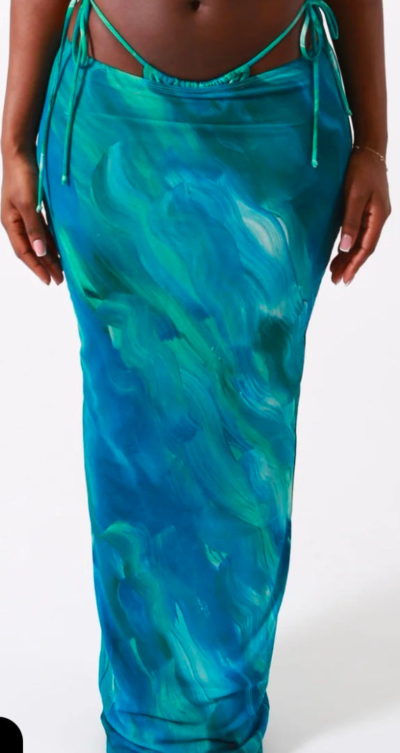 Printed Sexy Bikini Lace-Up Skirt Casual Set 13