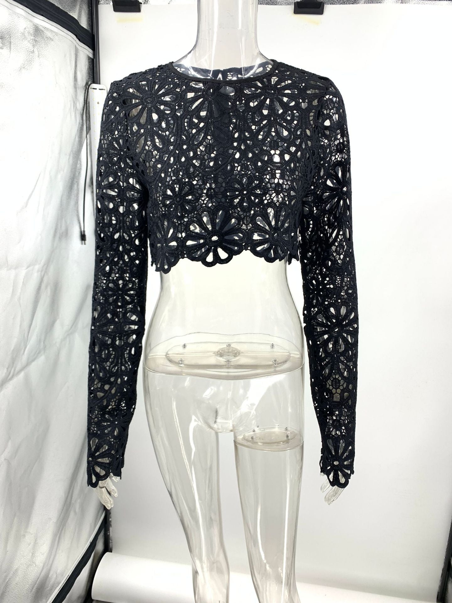 Fitted Lace Cut-Out Top & Skirt Two-Piece Set 22