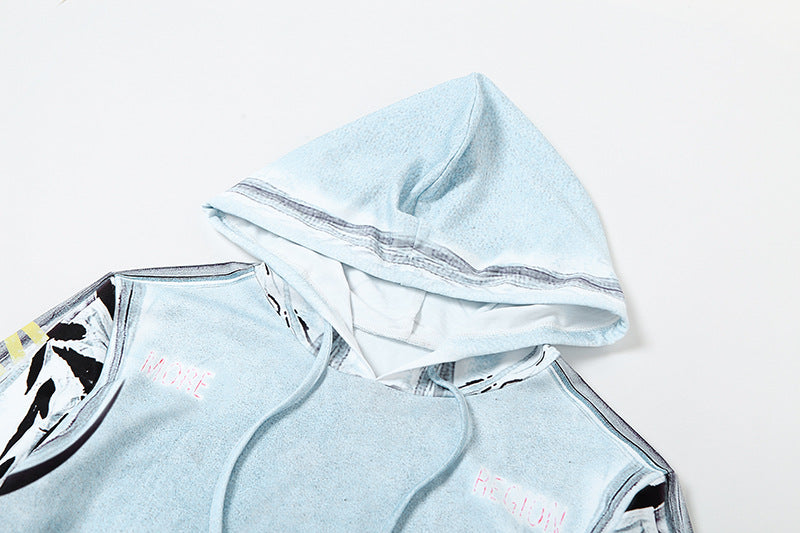 Autumn Women Casual Hooded Top and Printed Sports Pants Two-piece Set 12